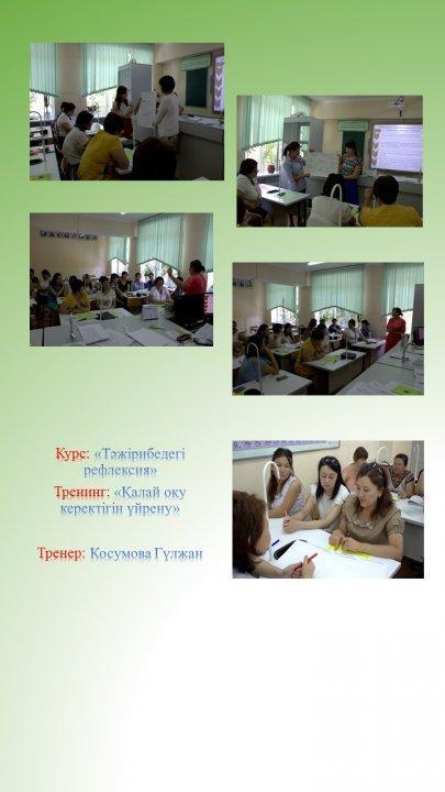 Курс тәжірибедегі рефлексия
