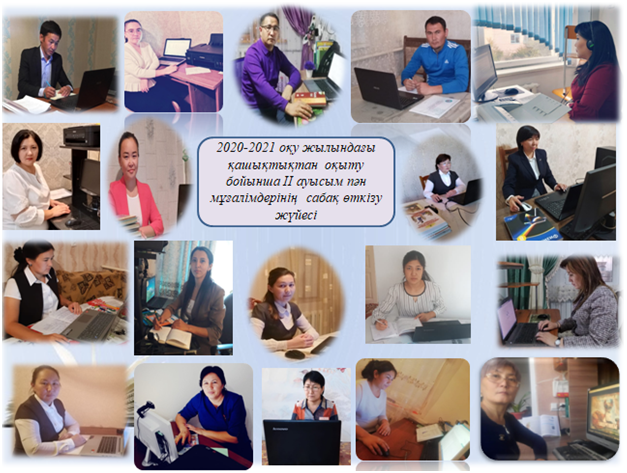 ІI ауысым пән мұғалімдерінің 2020-2021 оқу жылындағы қашықтықтан оқыту бойынша сабақ өткізу жүйесі.