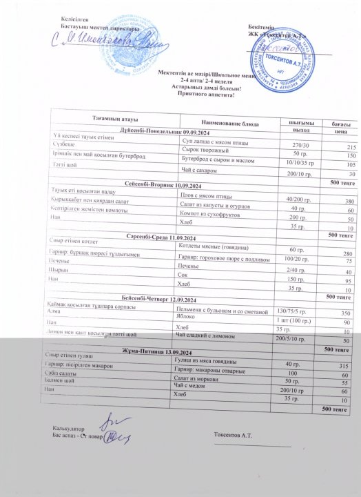 Тамақтану  айдары