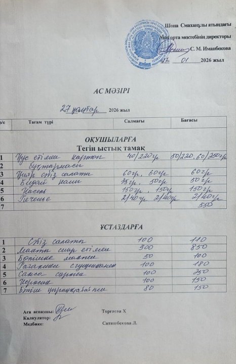 Ас мәзірі