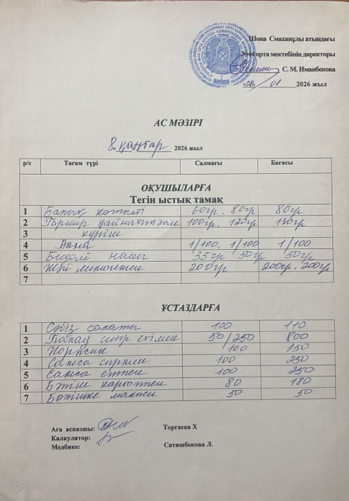 Ас мәзірі